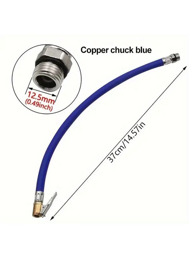 Zinc Alloy Chuck Black Rubber Air Pipe with Clip for Car and Bicycle Tire Inflation - Image 4
